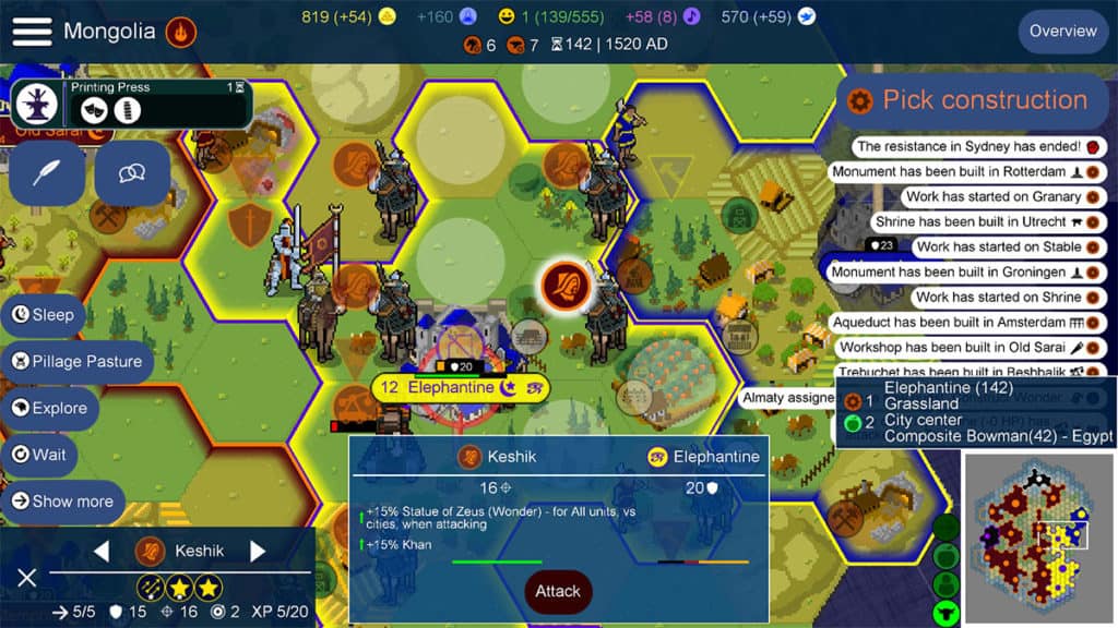 Unciv, una versione open source di Civilization V